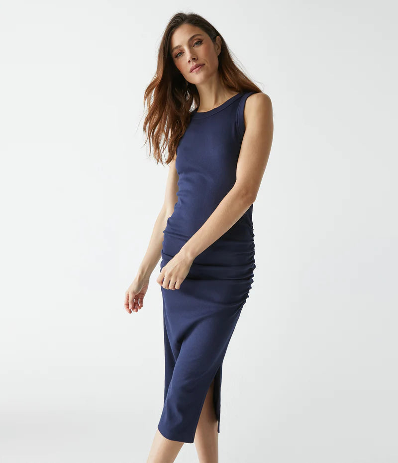Ribbed dress in blue – Shop midi dress
