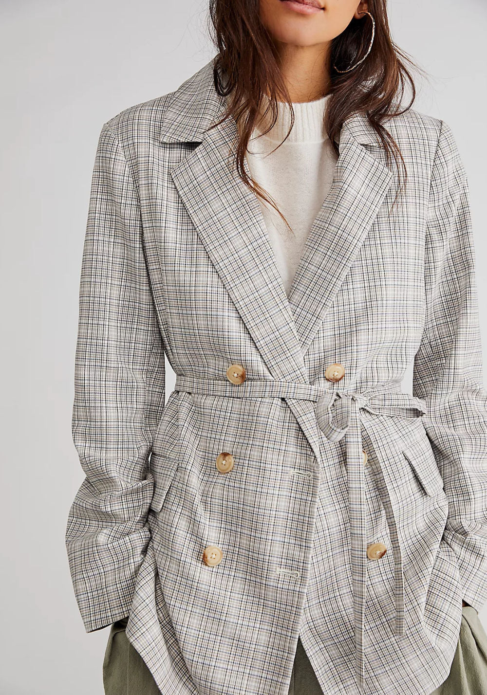 Free people plaid on sale blazer