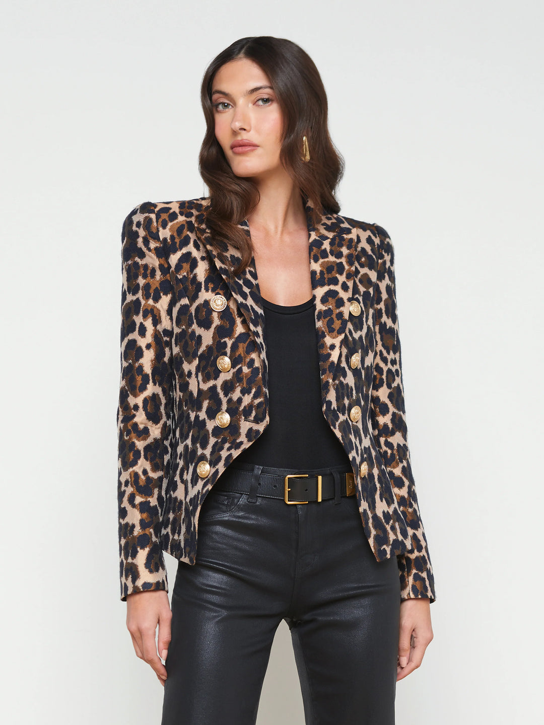 BETHANY STRUCTURED LEOPARD BLAZER - L'AGENCE