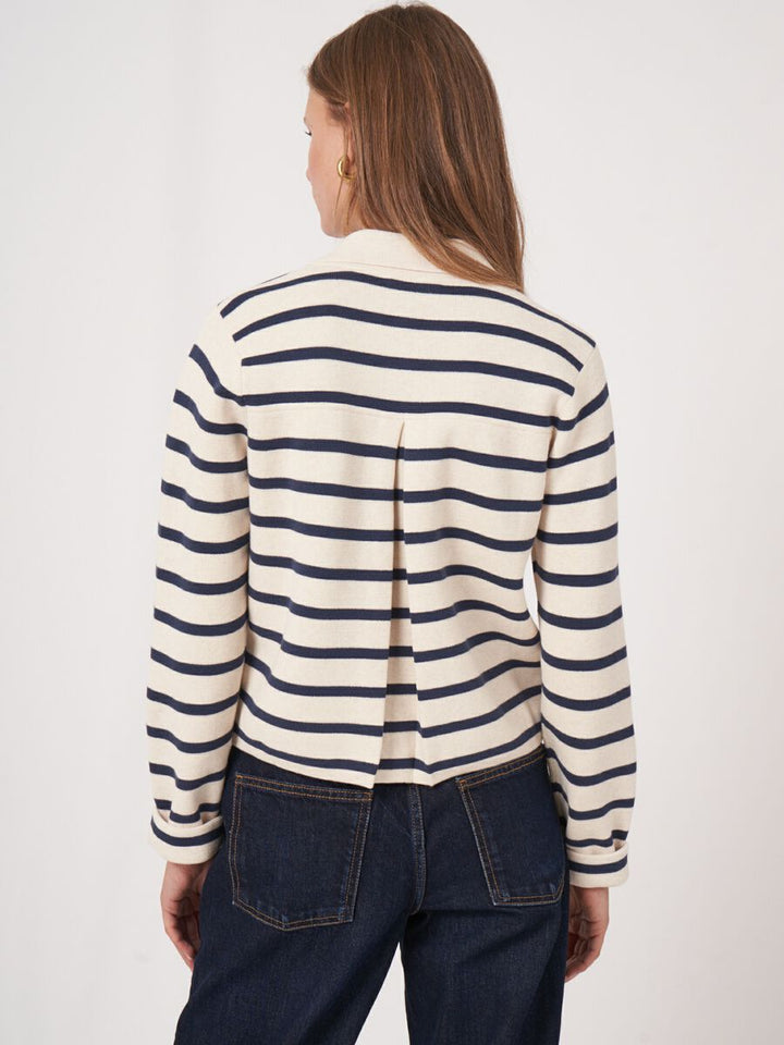 STRIPED COTTON CARDIGAN - REPEAT