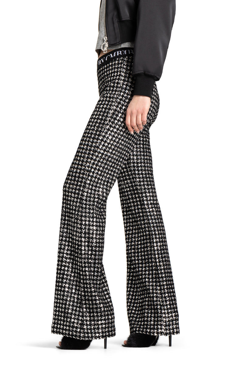 Houndstooth wide 2024 leg pants