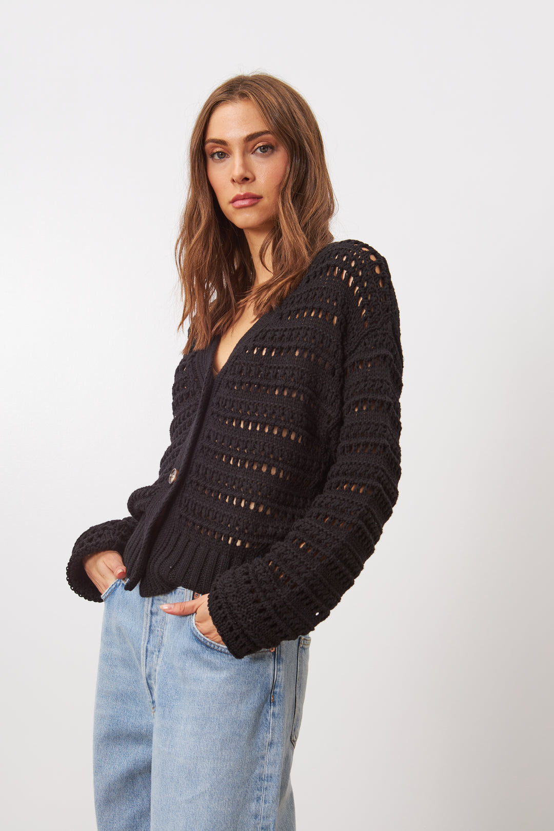 BRYNNE CARDIGAN (CAVIAR) - LINE