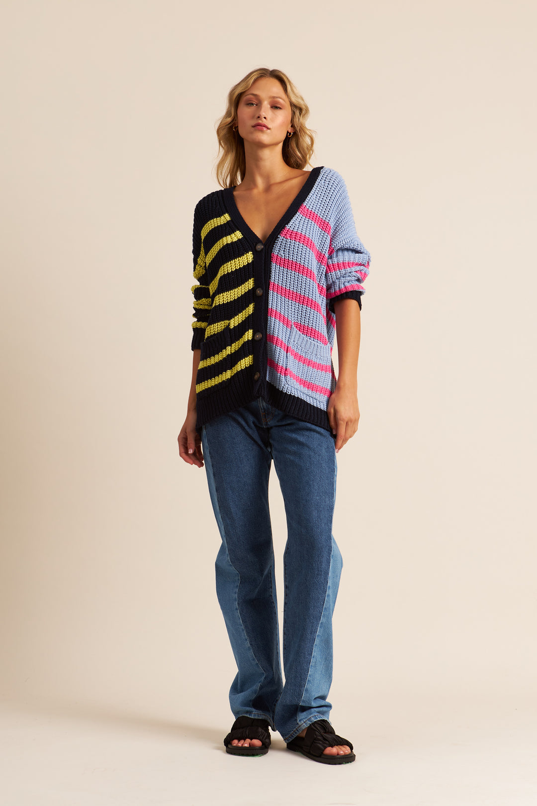 RAZ STRIPED CARDIGAN - JOHN+JENN