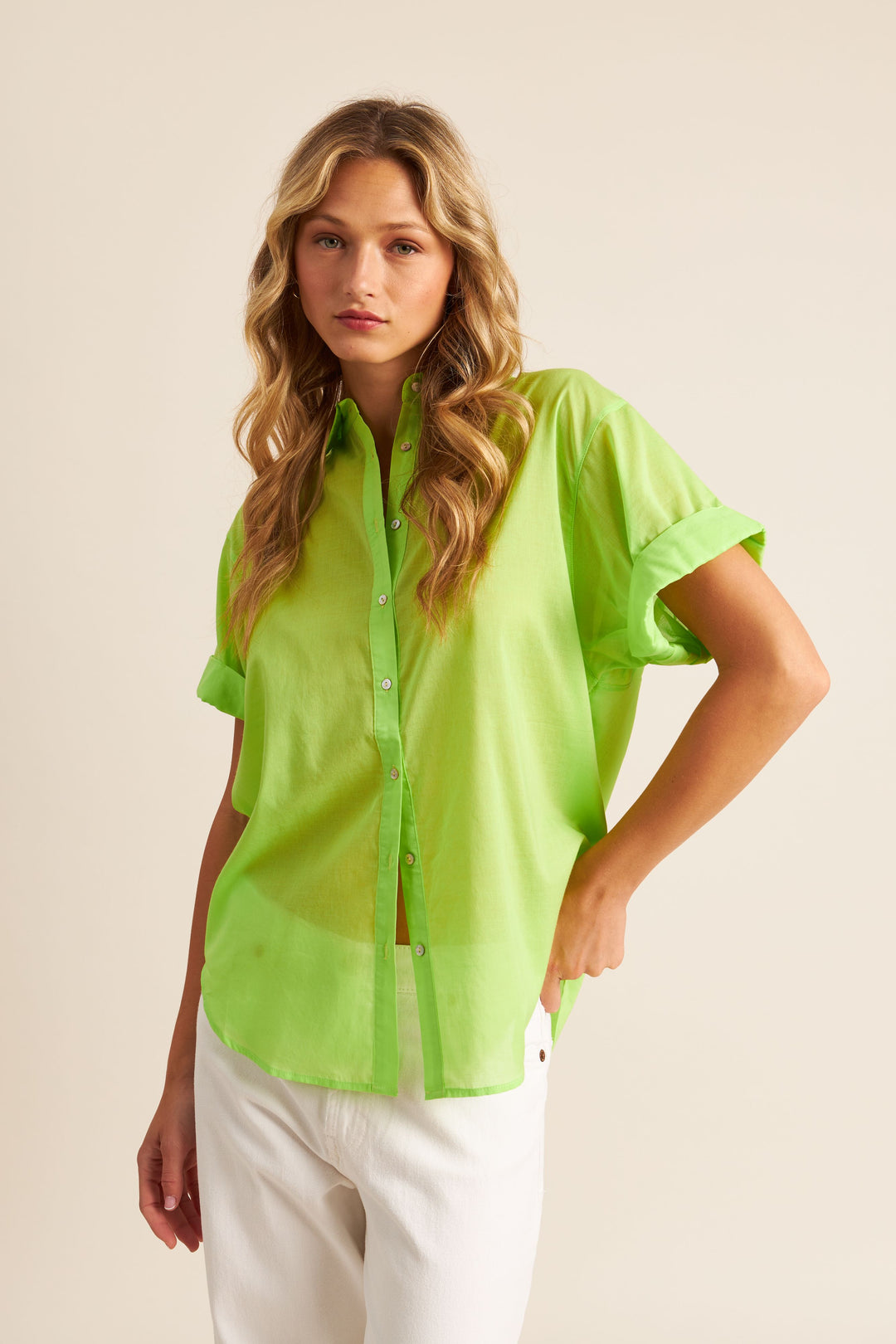 SHAY BUTTON-UP (MOJITO) - JOHN+JENN