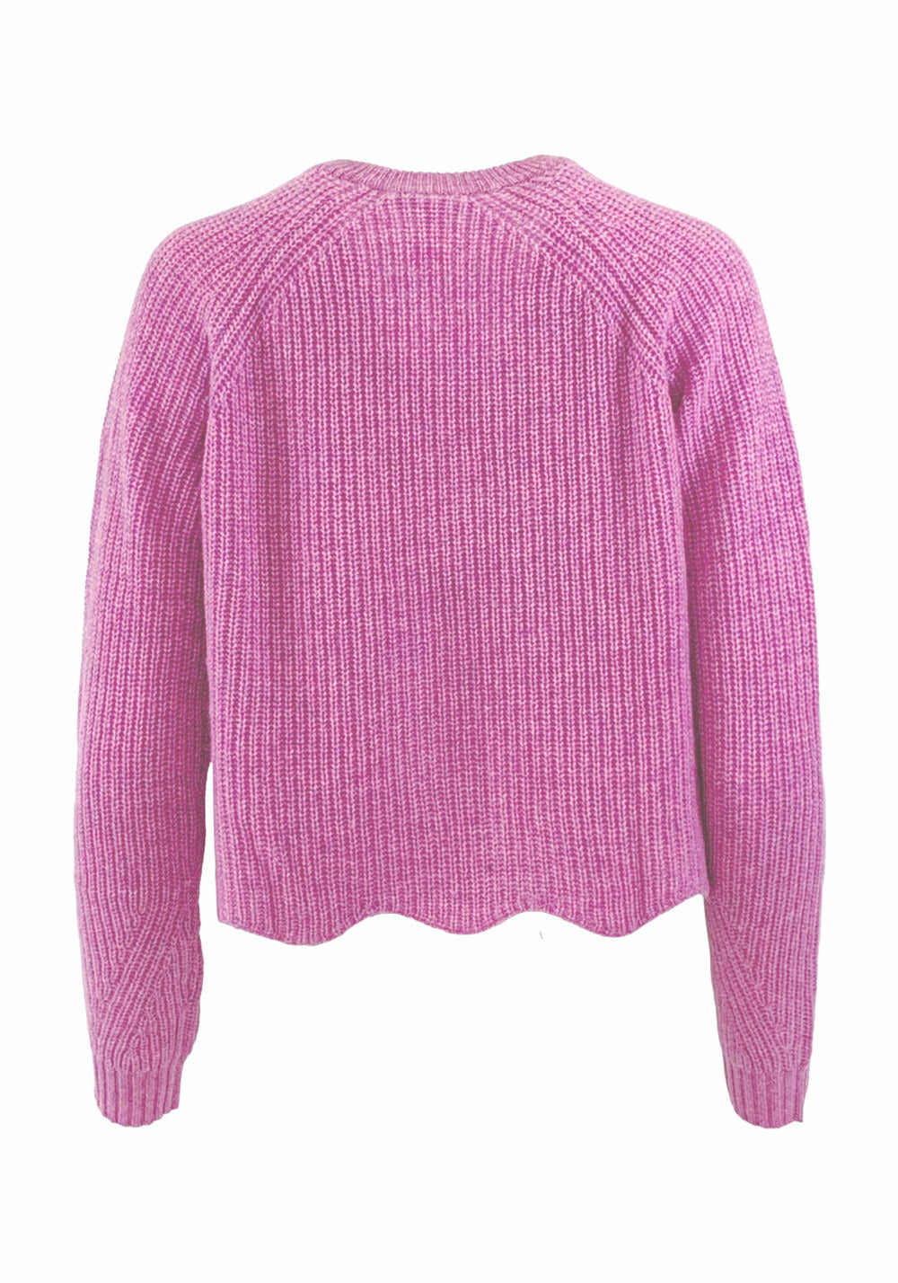 CASHMERE SCALLOPED SHAKER SWEATER BERRY FROST AUTUMN CASHMERE