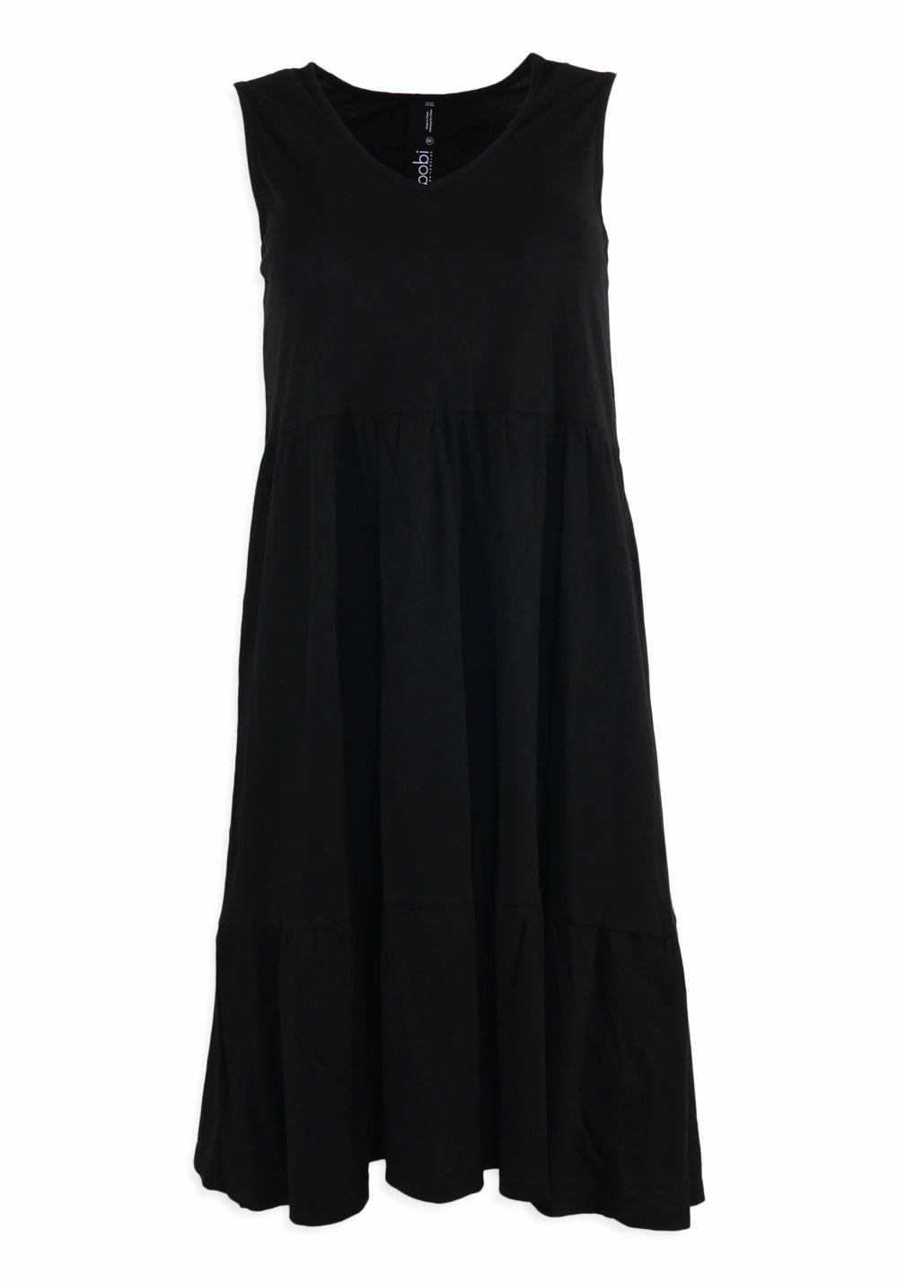 V-NECK TIERED TANK DRESS (BLACK) - BOBI – Joelle's/Jeff's Guyshop