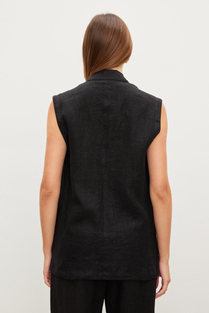 BETHAN LINEN VEST - VELVET