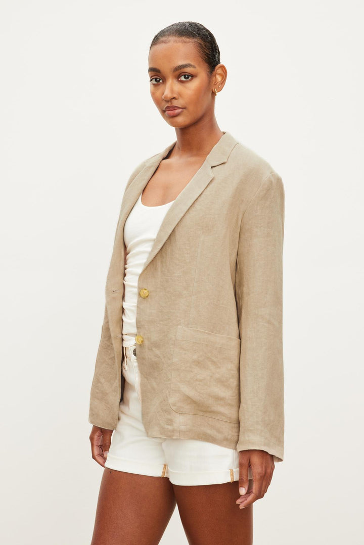 LENNY LINEN BLAZER - VELVET