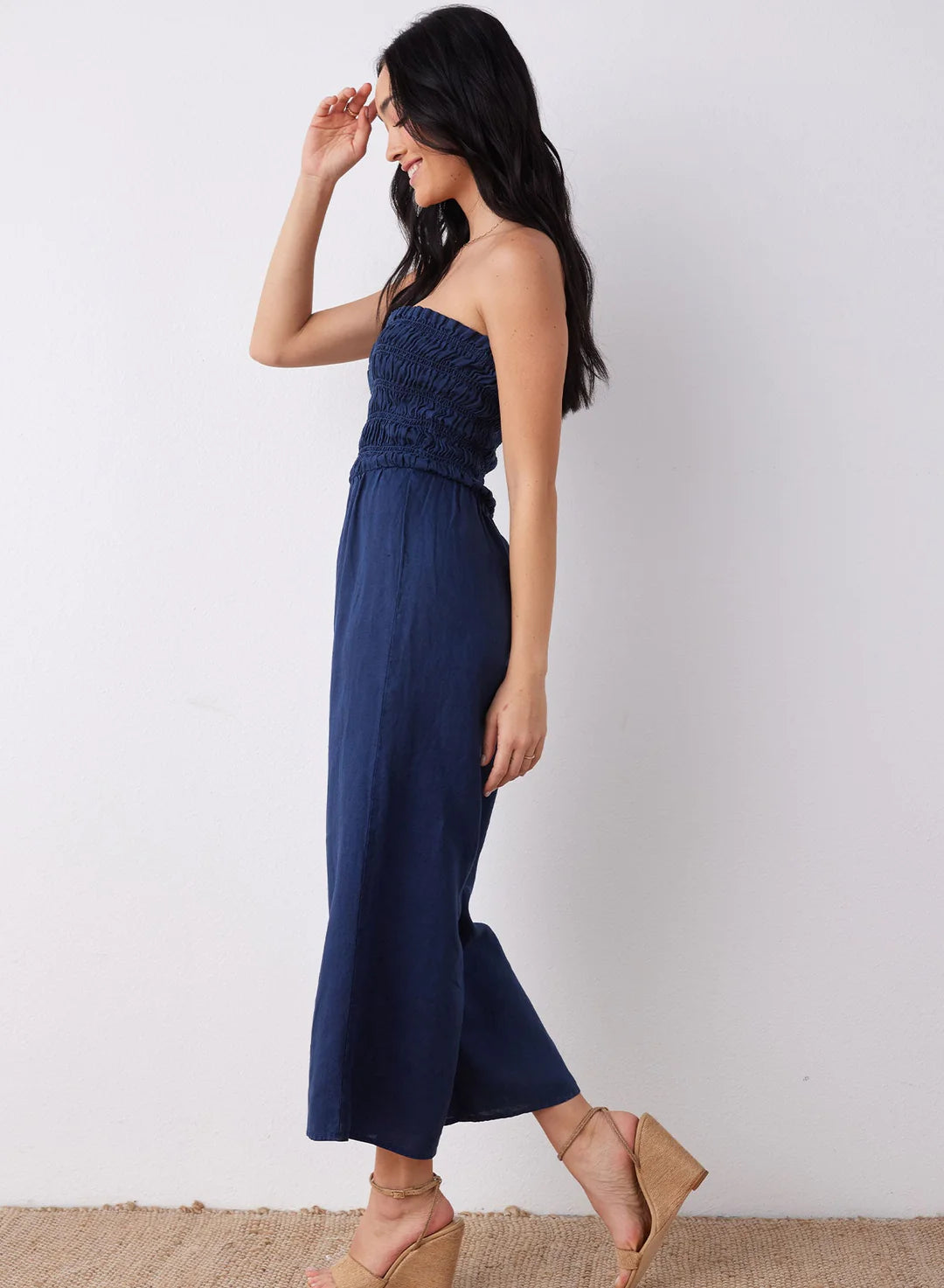 SMOCKED STRAPLESS JUMPSUIT BELLA DAHL Joelle s Jeff s Guyshop