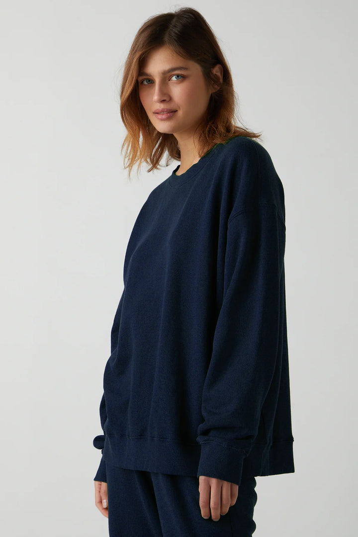 ABBOT ORGANIC FLEECE SWEATSHIRT (NAVY) - VELVET