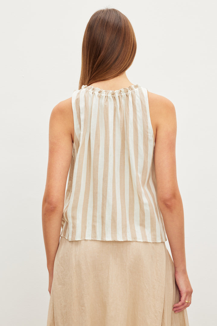 ERICA STRIPE LINEN TANK - VELVET