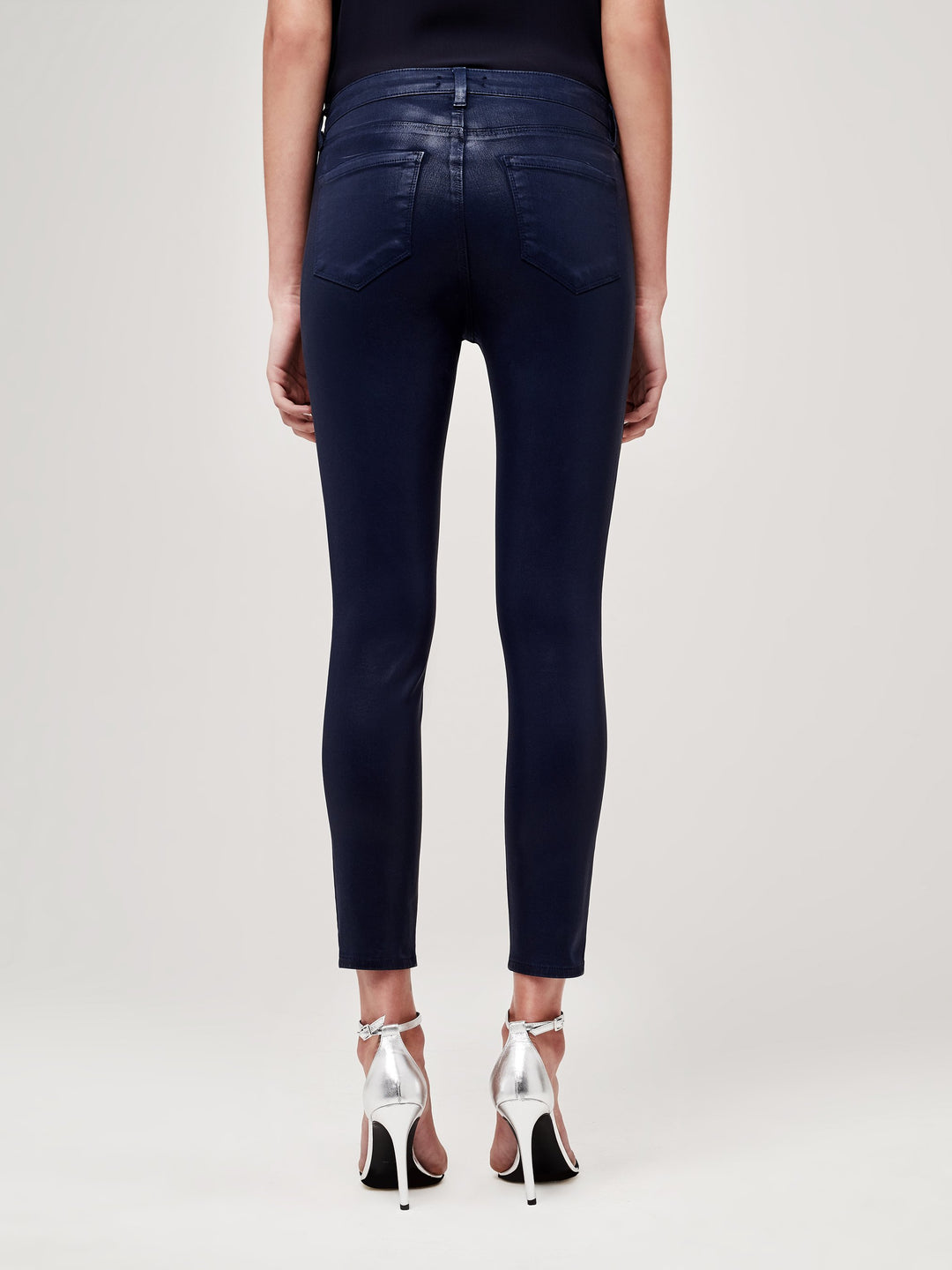 L'Agence Margot Coated High-Rise Skinny Ankle Jeans