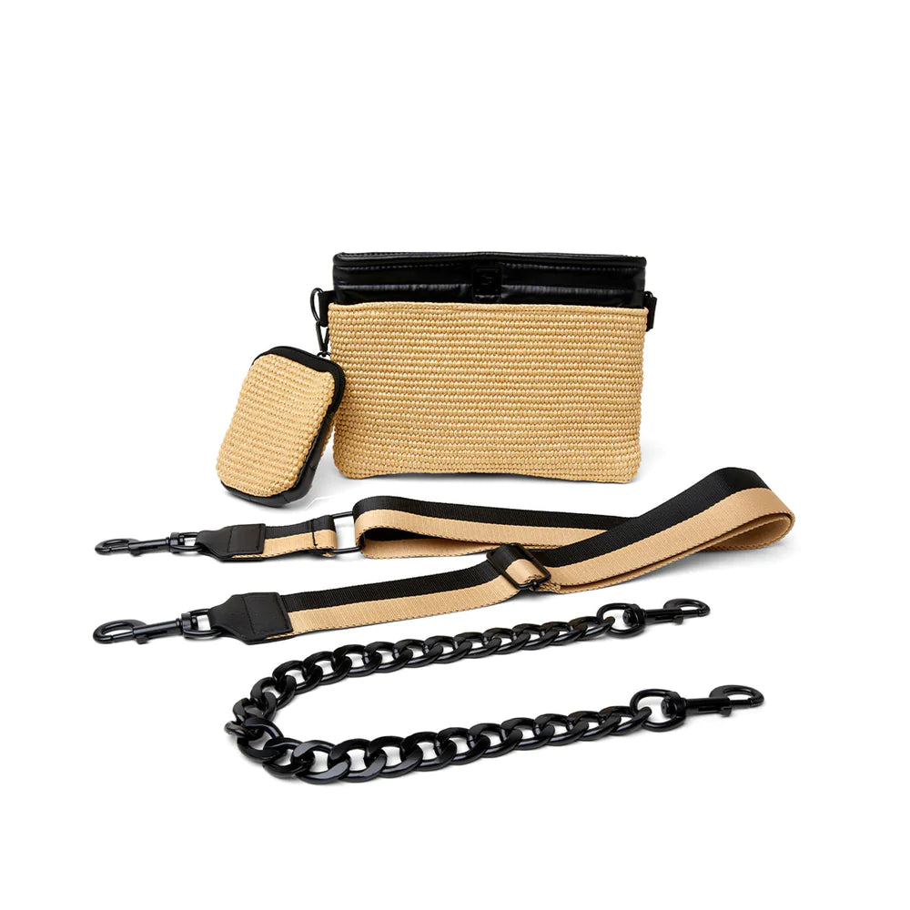 Think Royln Savannah Crossbody Black Raffia