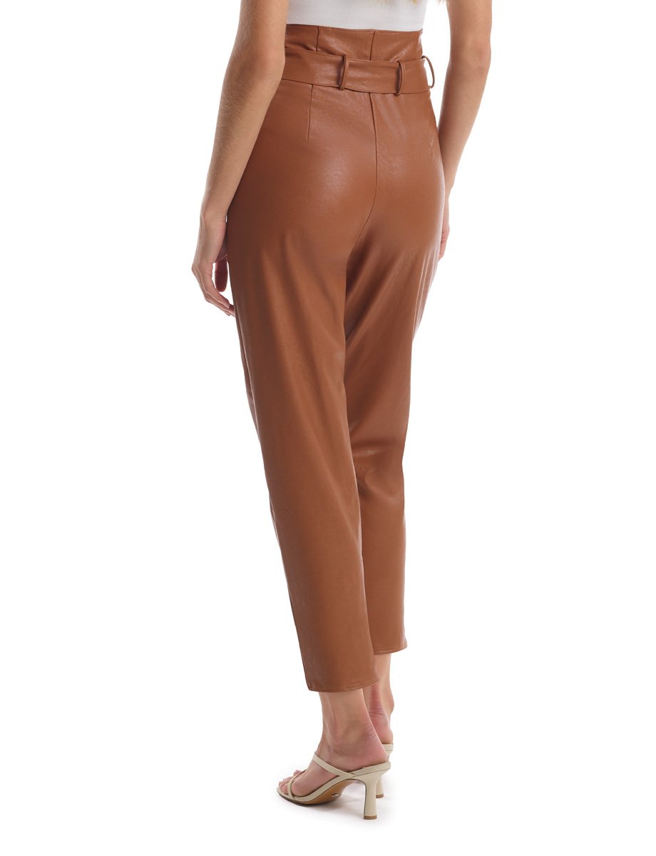 Faux Leather Crop Flare Legging
